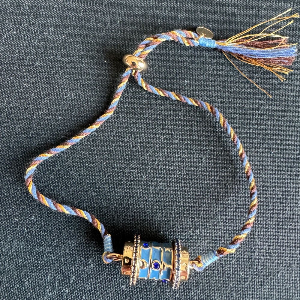 Gold and Blue Beaded Bracelet Set